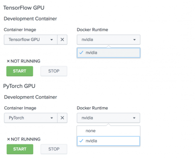 This image shows the Containers page in DSDL. In this view, multiple containers are set up with sample information.